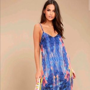 Lulus Watercolors Royal Blue Maxi Dress